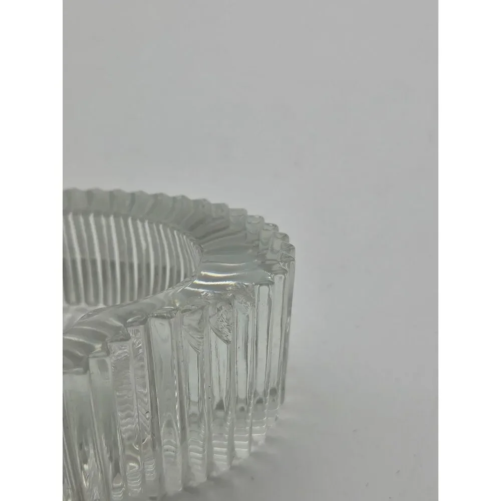 Vintage Mikasa Crystal Slanted Heart Tealight Votive Candle Holder Trinket Dish